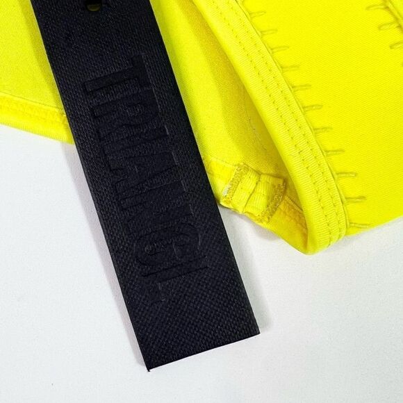 Triangl Bikini Bottom Women's Small Yellow Velvet Neoprene Mid-Rise Cheeky NWT - Picture 2 of 8